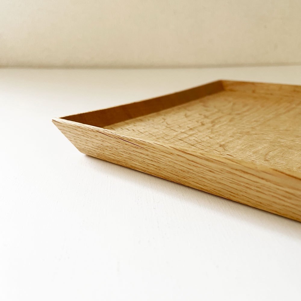 富井貴志 シカクル shikakuru 四方皿 20×20cm ナラ材 角皿 スクエアプレート 木工 現代作家 定価￥10,500- B ◎