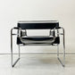 ワシリーチェア Wassily Chair ブラック 本革 マルセルブロイヤー バウハウス 名作家具 モダニズムデザイン リプロダクト品 ●