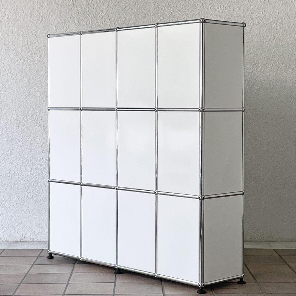 ユーエスエムハラー USMハラー USM Haller キャビネット シェルフ4列3段 W103cm ホワイト 飾り棚 参考価格約46万円 ◇