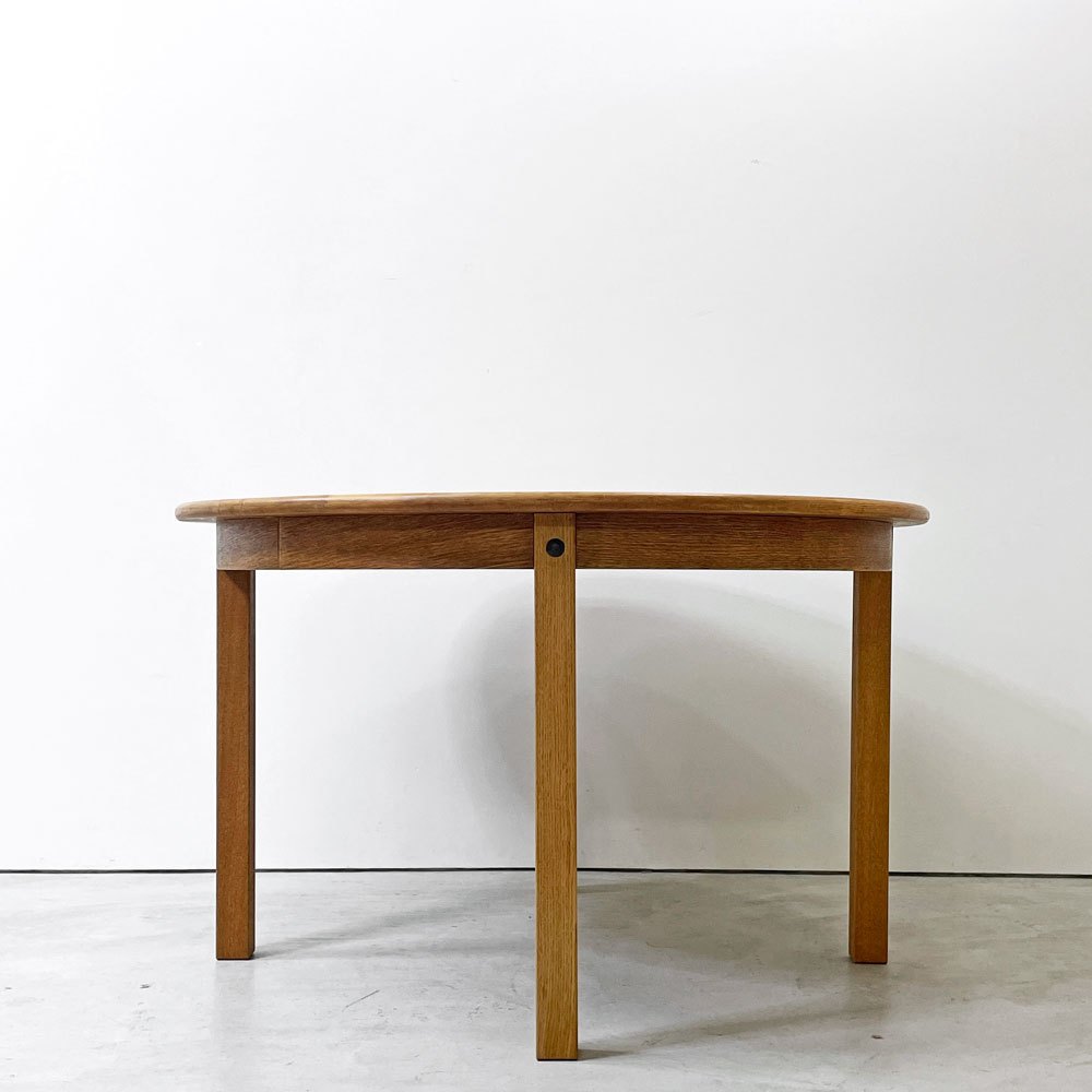デンマーク ビンテージ Danish vintage オーク材 エクステンション ダイニングテーブル ラウンド 伸長式 Φ120cm 北欧家具 ●