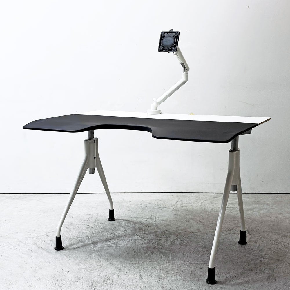 ハーマンミラー Herman Miller エンベロップデスク Envelop Desk スライド天板 & 高さ調節機能 ビル・スタンフ ジェフ・ウェバー モニターアーム付き B ●
