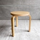 アルテック Artek スツール 60 stool 60 ウスタヴァ Ystava 3本脚 バーチ材 ラッカー塗装 FIN/JPNフレンドシップコレクション 外交関係樹立100周年記念モデル 脚カット品 アルヴァ・アアルト 廃番希少 A ♪