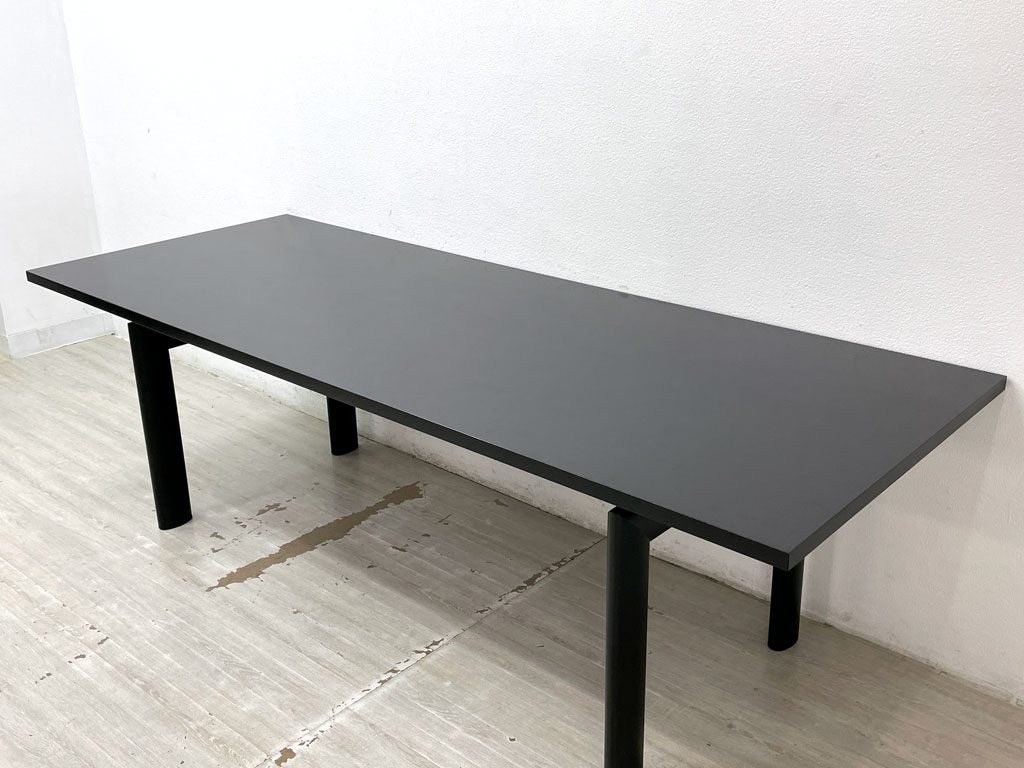 カッシーナ Cassina LC6 ダイニングテーブル オーク材天板 W225×D85cm ブラック ル・コルビジェ 名作家具 ●