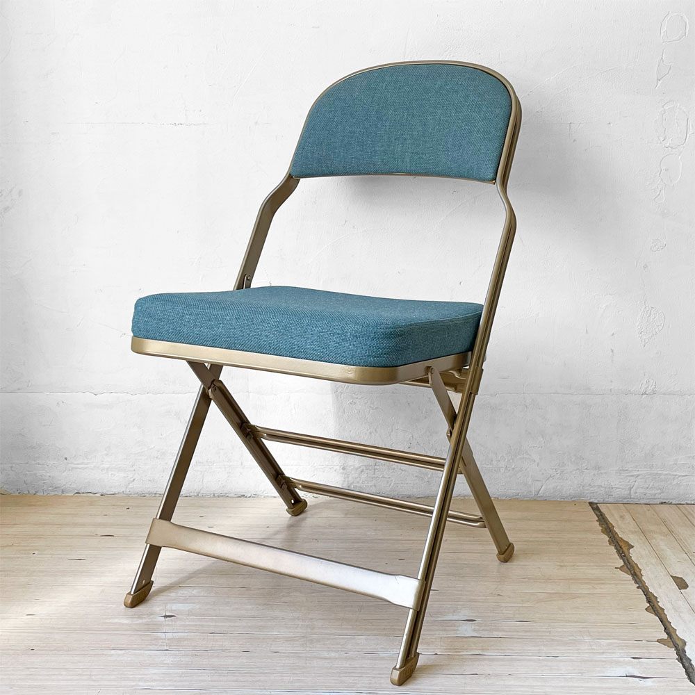 クラリン CLARIN フォールディングチェア FOLDING CHAIR フルクッション 折り畳み ティールカラー US家具 P.F.S.取扱 定価￥30,800- ★