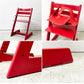 ストッケ STOKKE トリップトラップ TRIPP TRAPP ベビーチェア キッズチェア S/N4～ ガード・グライダー付き レッド ノルウェー 北欧家具 ●