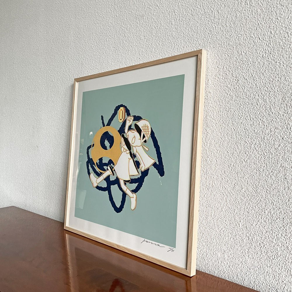 タカハシマホ Maho Takahashi スライス Slice マッシュルーム戦争 シルクスクリーン 62×62cm 額装品 箱付 22/35 サイン入り 〓