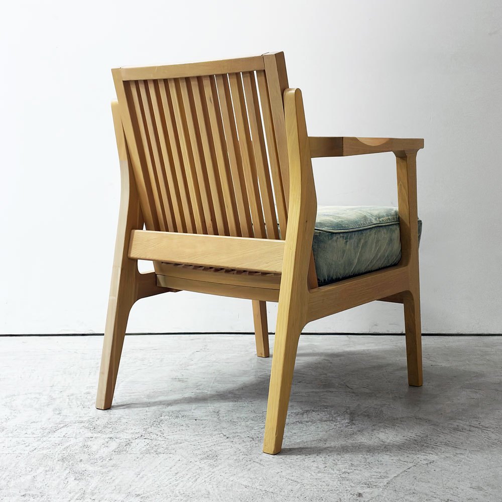 ダブルティー WTW アペルト チェア APERTO CHAIR NT アームチェア ラウンジチェア 1Pソファ アッシュ材 デニム地 西海岸 ウエストコースト ●