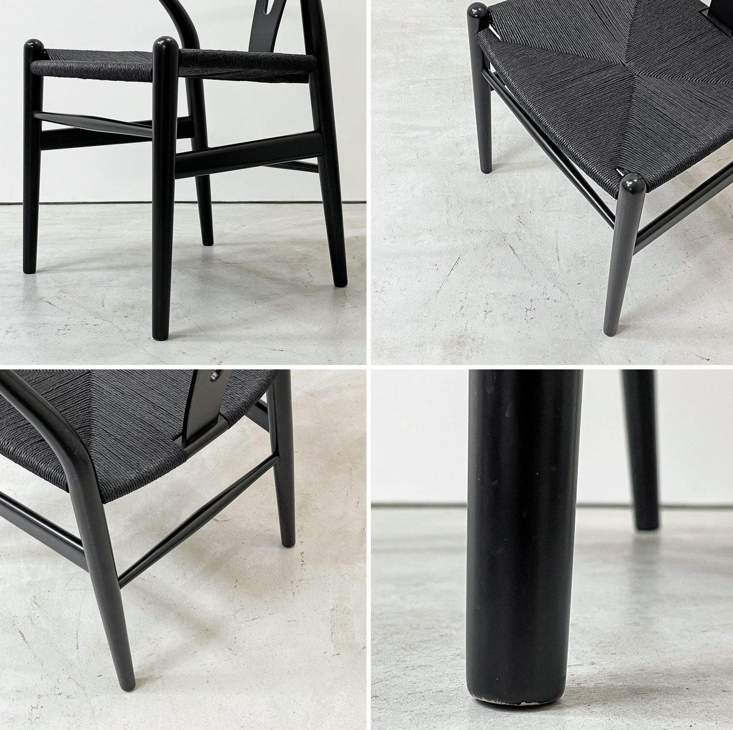 カールハンセン＆サン Carl Hansen & Son CH24 Yチェア ブラックラッカー×ブラックペーパーコード ビーチ材 ハンス・J・ウェグナー デンマーク 北欧家具 C ●