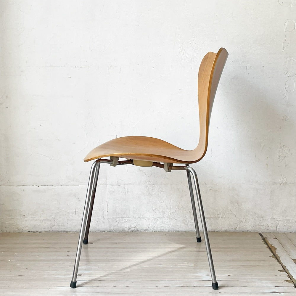 フリッツハンセン Fritz Hansen セブンチェア ダイニングチェア スタッキング チェリー材 アルネ・ヤコブセン Arne Jacobsen 80’s 北欧ビンテージ A ★