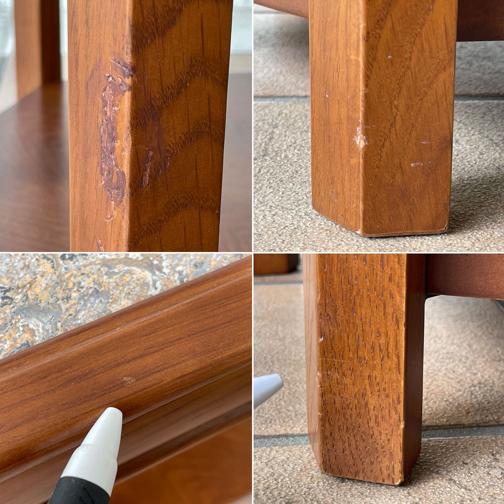 アクメファニチャー ACME Furniture ブルックス BROOKS ヘキサゴンテーブル HEXAGON TABLE リノリウムトップ サイドテーブル H40cm オーク材 グレー 定価￥33,000- ◇