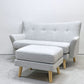 フランフラン Francfranc フルレット 2シーター カウチソファ ローソファ L字ソファ 3way ファブリック ベージュ オットマン付き W130.5cm ●