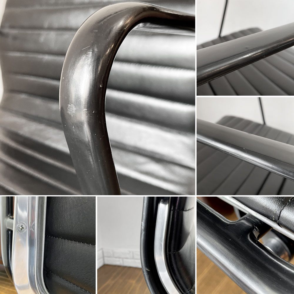 ハーマンミラー Herman Miller アルミナムグループ マネジメントチェア デスクチェア 本革 4本脚 アームチェア キャスター イームズ ビンテージ ◎