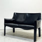 カッシーナ Cassina 414 CAB ラウンジアームチェア 2シーター キャブチェア 本革 ブラックレザー マリオ・ベリー モダン ●