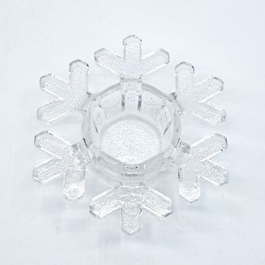 イッタラ iittala スノークリスタル キャンドルホルダー オブジェ 小物入れ W14.5cm ヴァルト・コッコ 1980s フィンランド 北欧ビンテージ ●