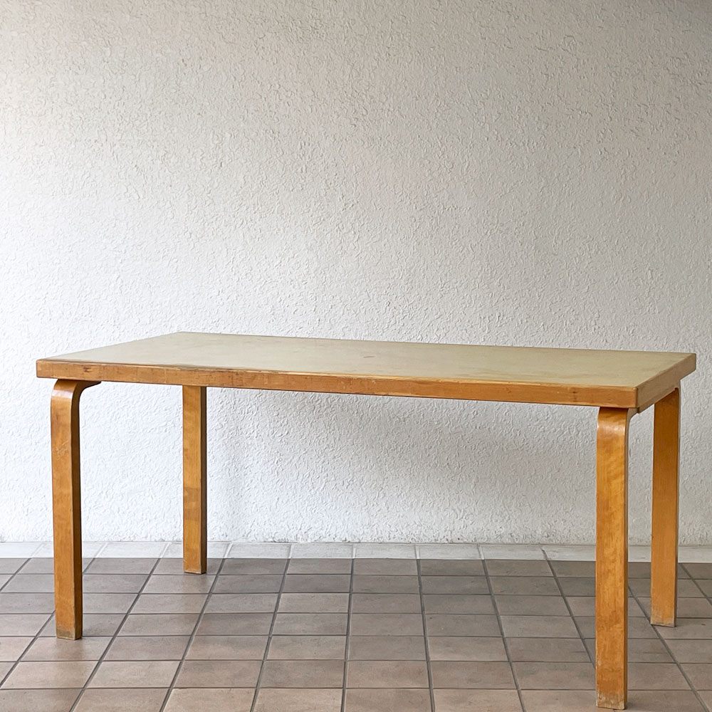 アルテック artek ビンテージ 81A ダイニングテーブル リノリウムトップ アルヴァ・アアルト Alvar Aalto フィンランド 北欧家具 ◇