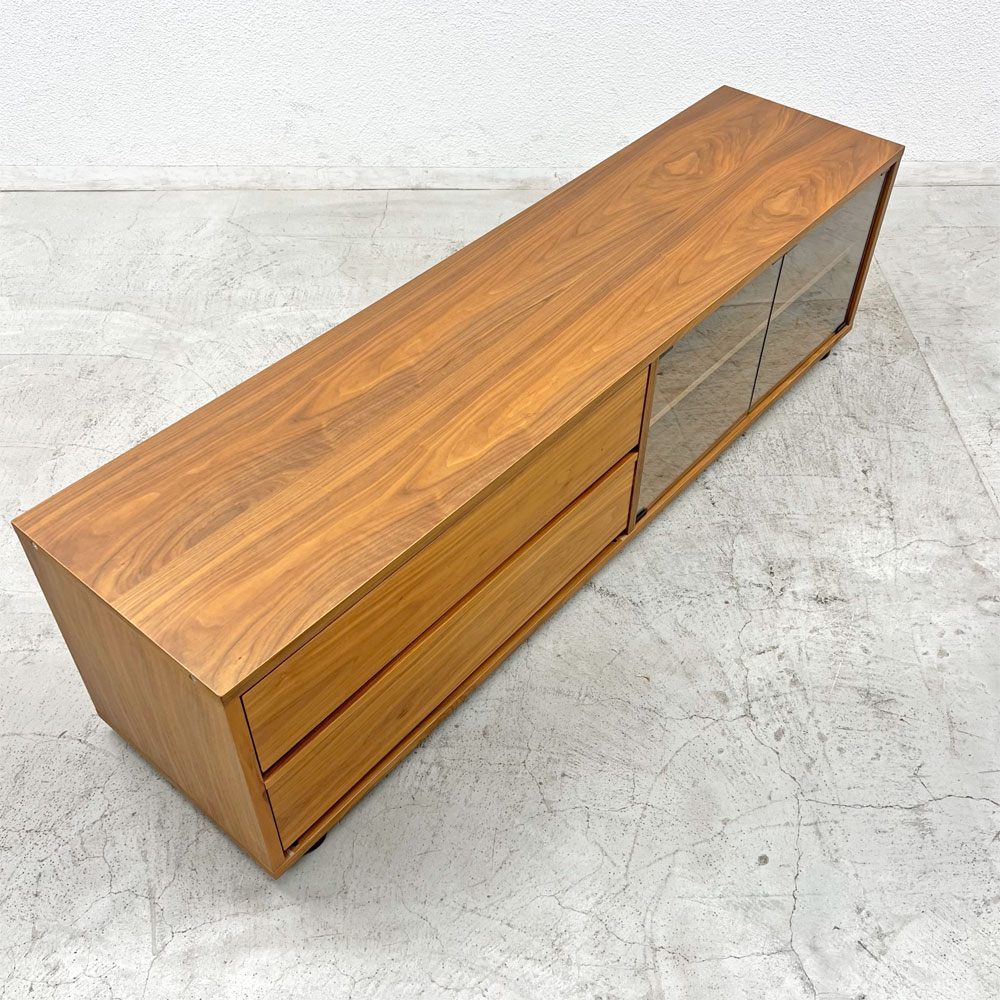 無印良品 MUJI ウォールナット材 スタッキングキャビネット AVボード w162cm ナチュラル 北欧スタイル 〓