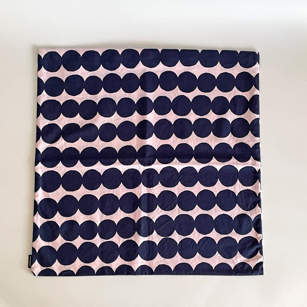 マリメッコ marimekko ラシィマット Rasyamatto クッションカバー ネイビー ピンク マイヤ・ロウエカリ コットン 廃番カラー 50×50cm 北欧 B ■