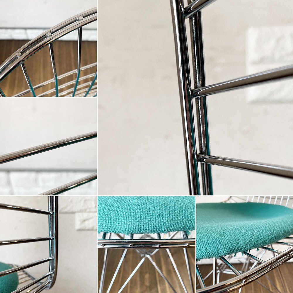 ヴィトラ vitra ワイヤーチェア Eames Wire Chair DKR5 エッフェルベース シートパッド付 ファブリック グリーン系 C&R イームズ ミッドセンチュリー ◎