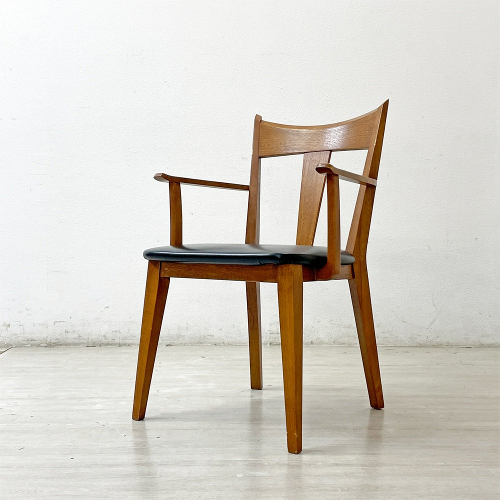 アクメファニチャー ACME Furniture カーディフ アームチェア CARDIFF ARM CHAIR ダイニングチェア アッシュ材 ビニールレザーシート ブラック A ●