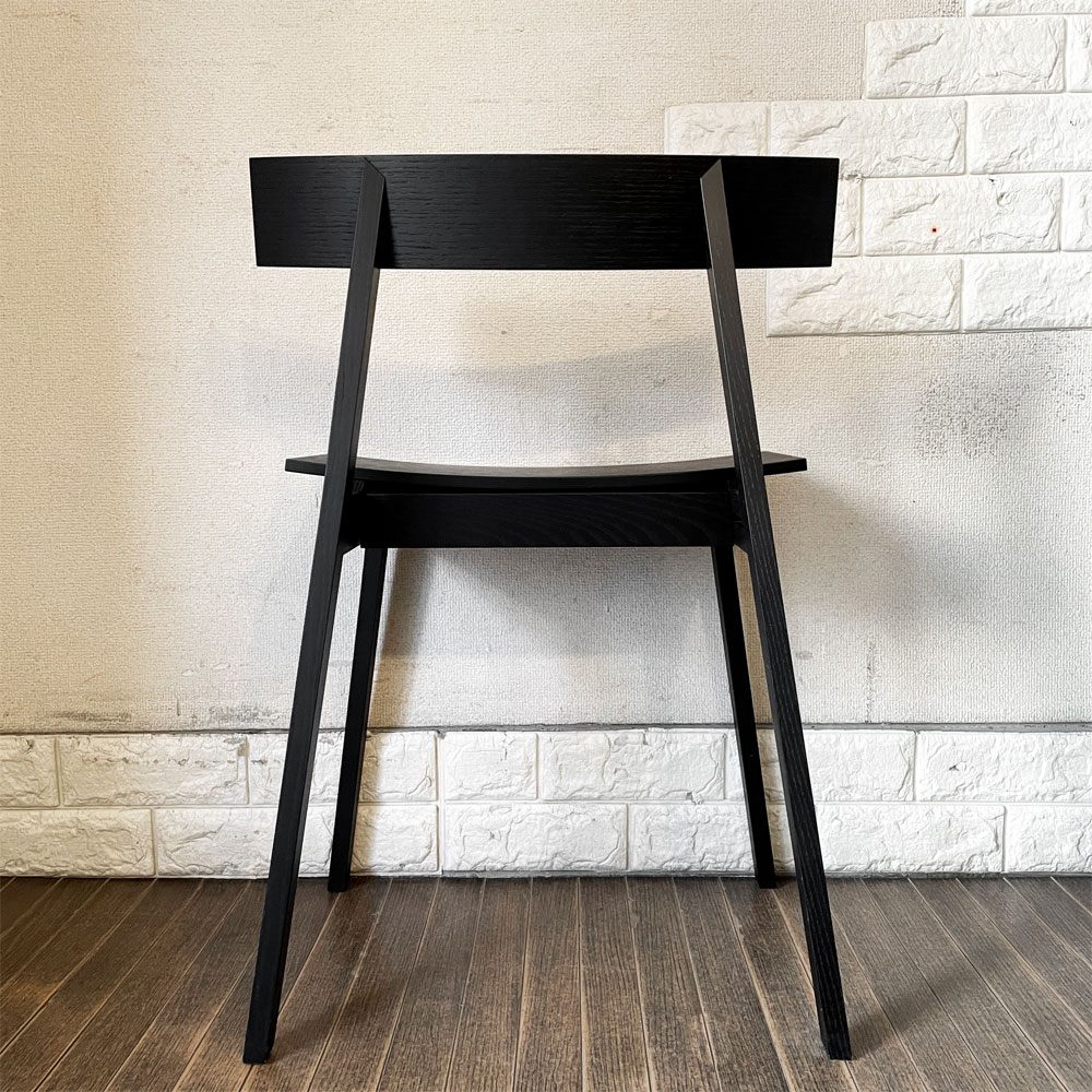 ワオ WOW ハーフチェア half chair オーパスワン Op.1 ホワイトアッシュ材 ブラック 引出し付 チョン・ウジン 旭川家具 定価￥62,700- ◎