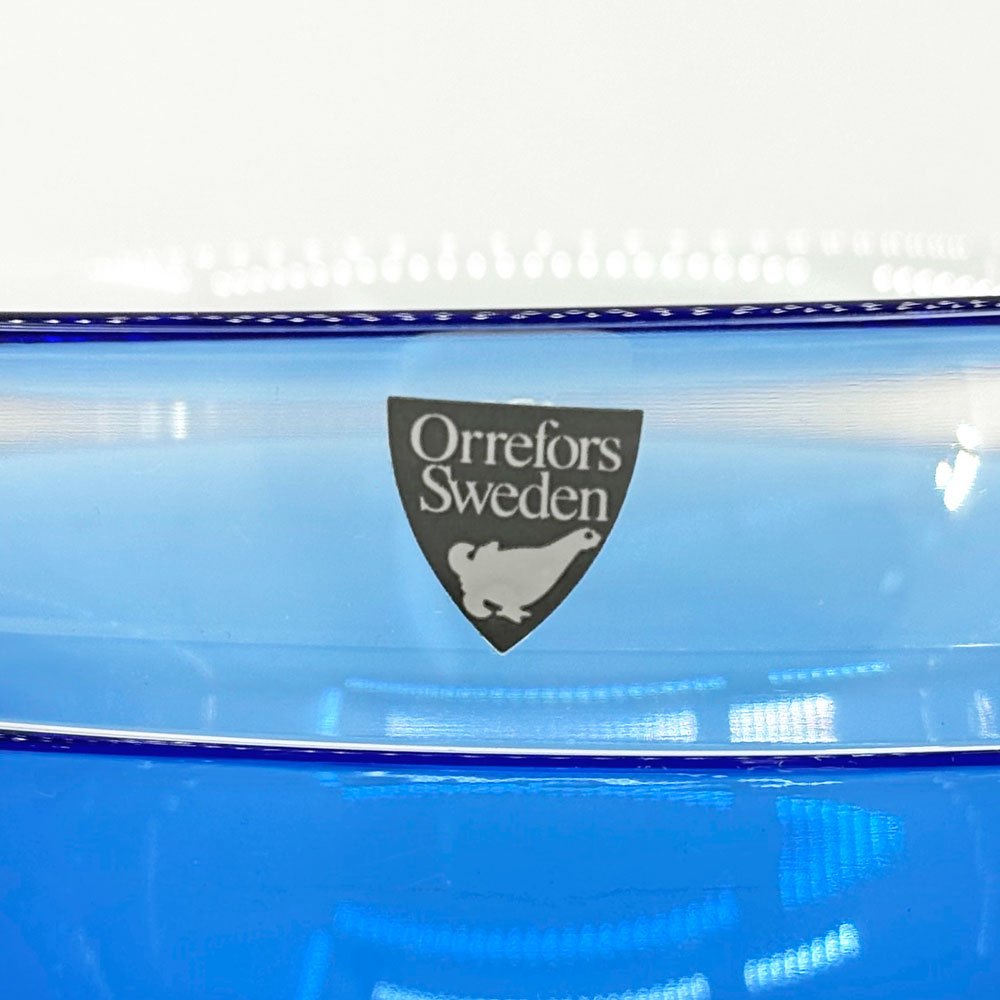 オレフォス Orrefors ネプトゥーヌス Neptunus ガラスボウル Φ14cm ラーズ・ヘルステン Lars Hellsten インカルモ 北欧 スウェーデン ●