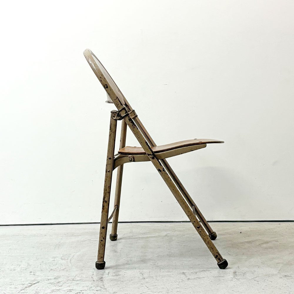 アメリカンシーティングカンパニー AMERICAN SEATING COMPANY フォールディングチェア プライウッド × スチール USビンテージ B ●