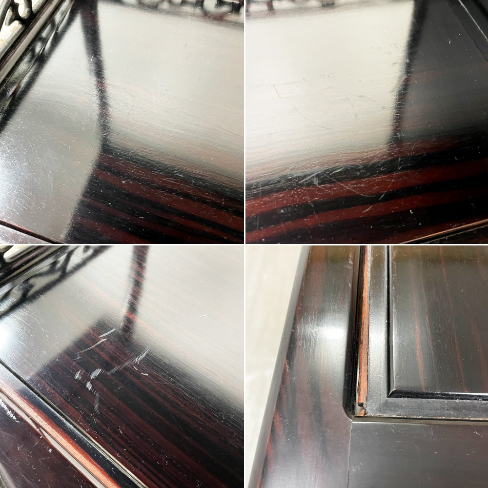 唐木家具 茶棚 違い棚 飾り棚 オープンシェルフ 透かし彫り W172cm 伝統工芸 銘木家具 ●