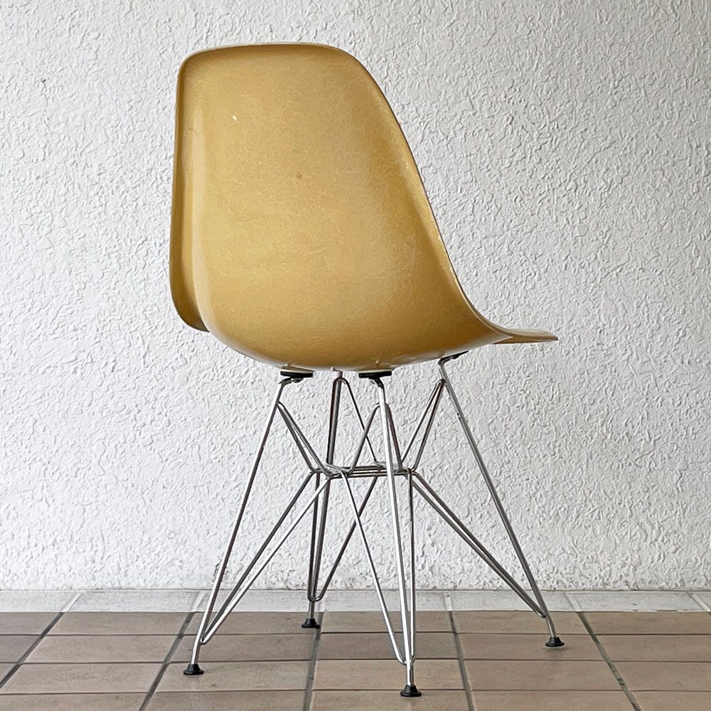 ハーマンミラー Herman Miller サイドシェルチェア セカンド 2nd FRP オークルライト エッフェルベース イームズ ビンテージ ◇