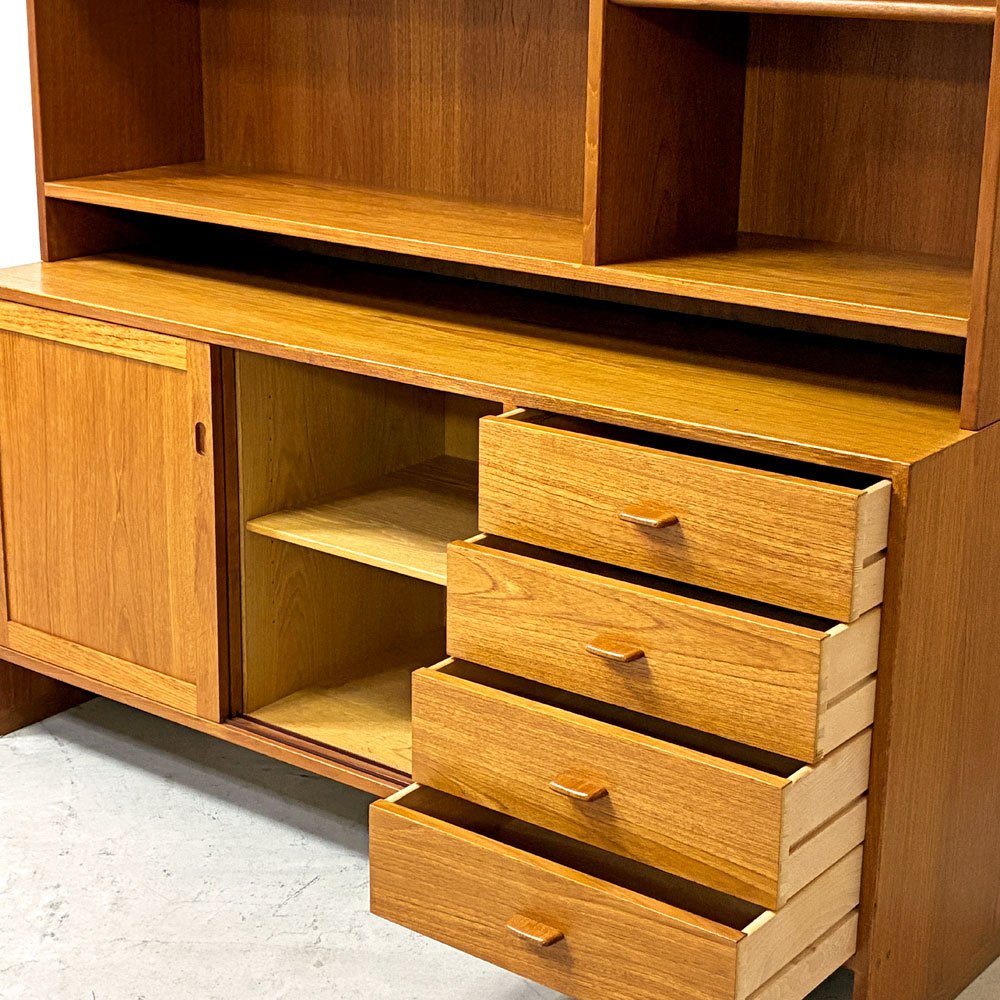 RYモブラー RY Mobler スタッキングシェルフ チーク材 キャビネット ハンス・J・ウェグナー Hans J Wegner 本棚 飾り棚 デンマーク 北欧ビンテージ ●