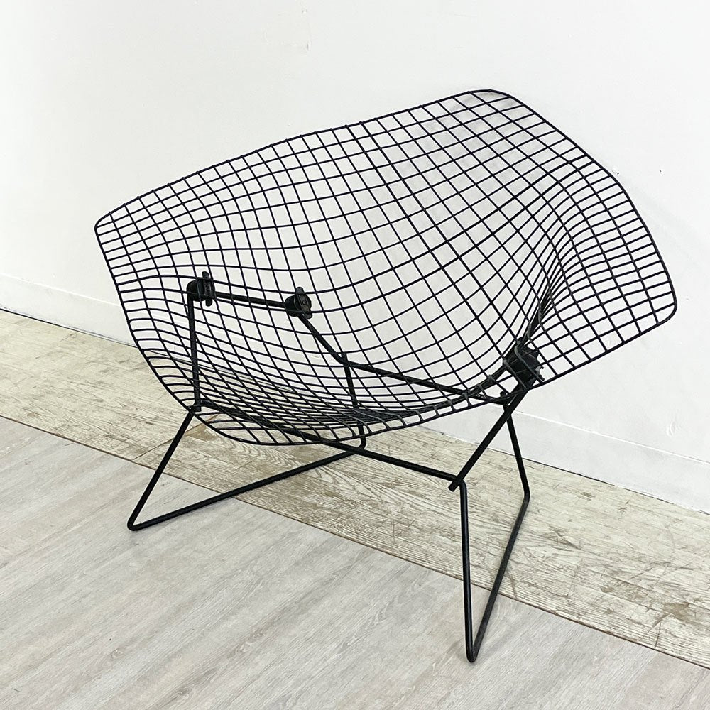 ノル Knoll ビンテージ ダイヤモンドチェア Diamond Chair ラージ ハリー ベルトイア Harry Bertoia ブラック ミッドセンチュリー 名作 ●