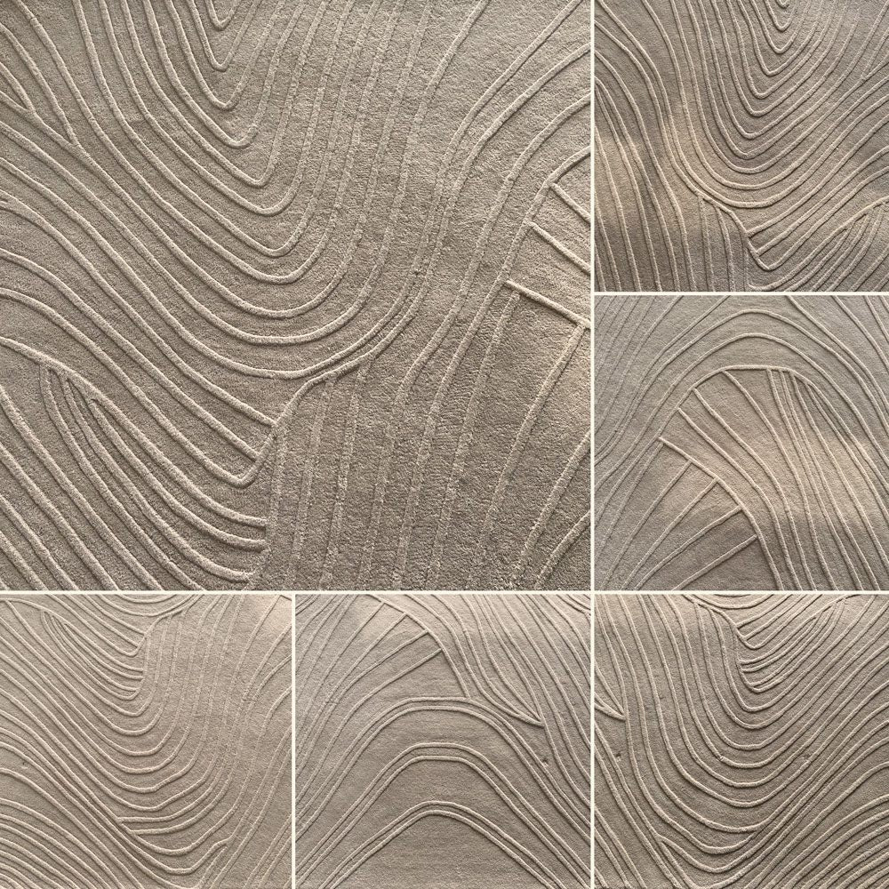 ボーコンセプト BoConcept リッジ Ridge ラグ 約200×300cm ウール100% カーペット 17.7万円 敷物 デンマーク 北欧デザイン 砂紋  和モダン 枯山水 ナチュラル 〓