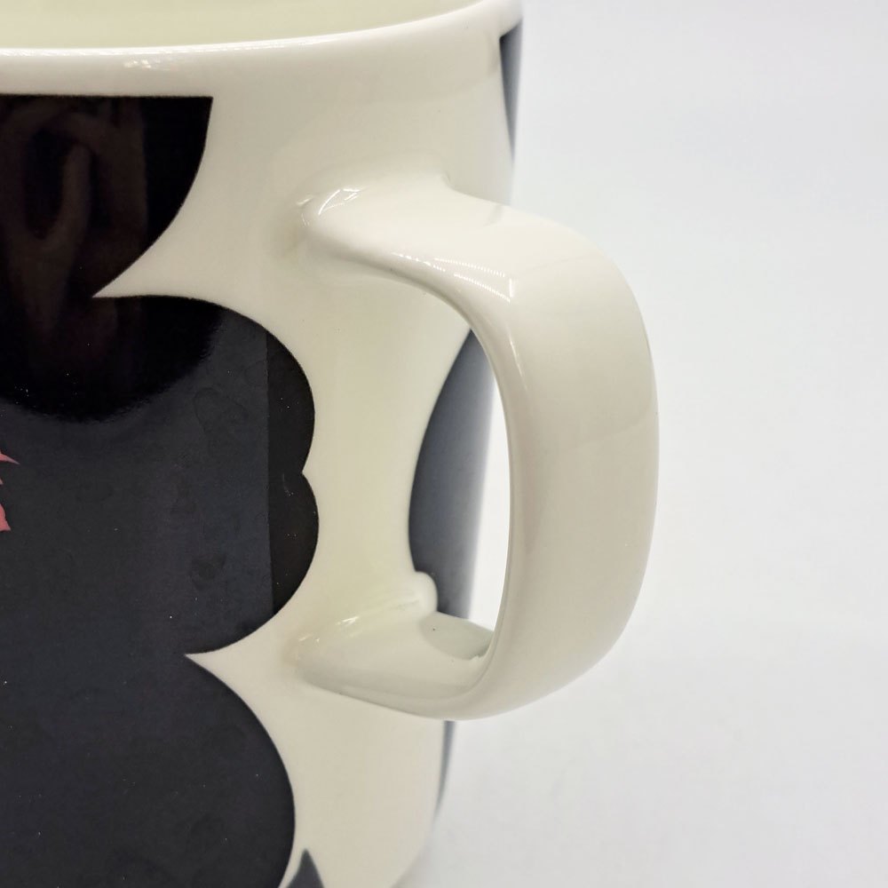 マリメッコ marimekko ウニッコ UNIKKO マグカップ コップ 250ml ブラック×ピンク マイヤ・イソラ Maija Isola 2015年 日本限定カラー 廃番 A ●