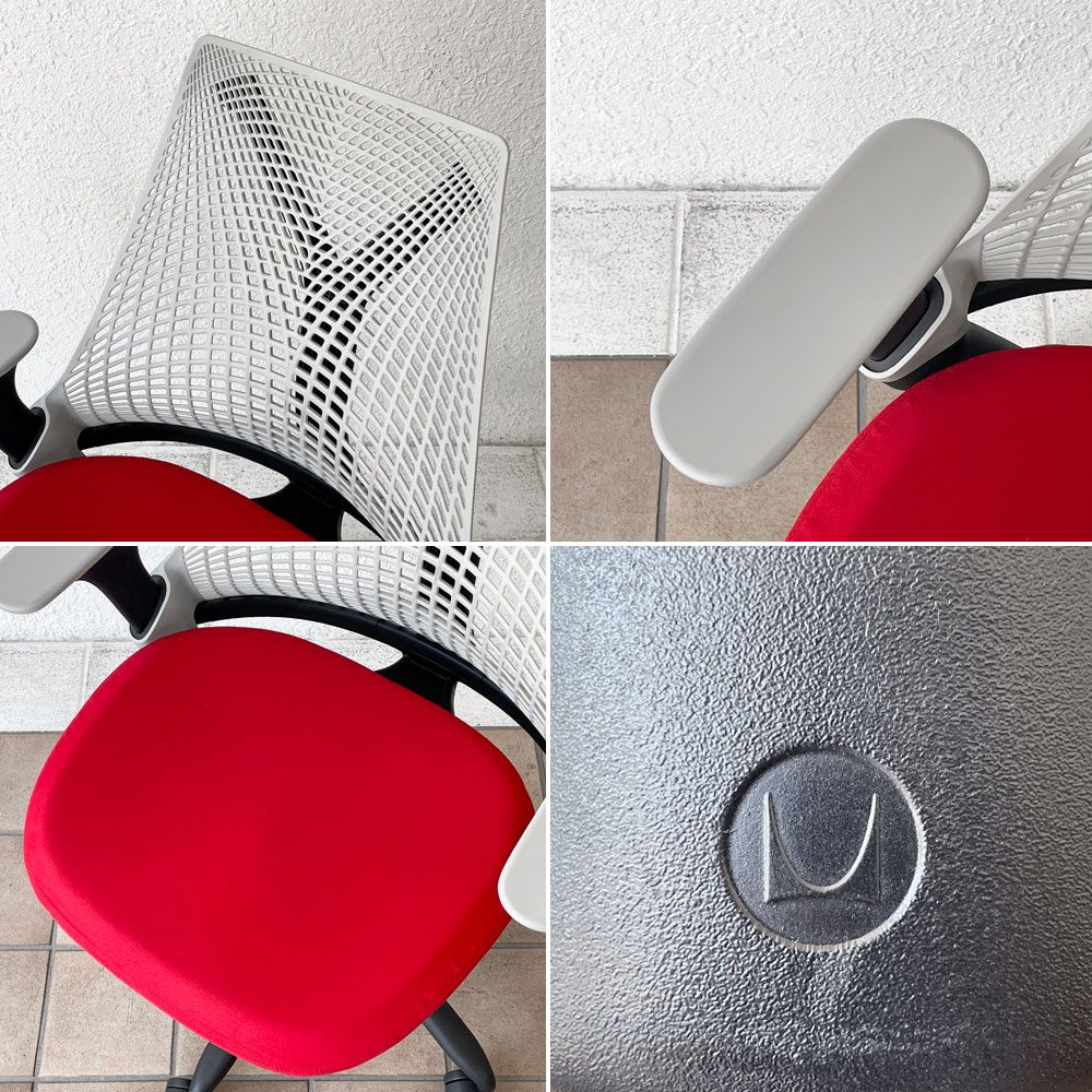 ハーマンミラー Herman Miller セイルチェア SAYL Chair デスクチェア 旧モデル イヴ・ベアール ブラック レッド グレー 2014年製 モダンデザイン ◇
