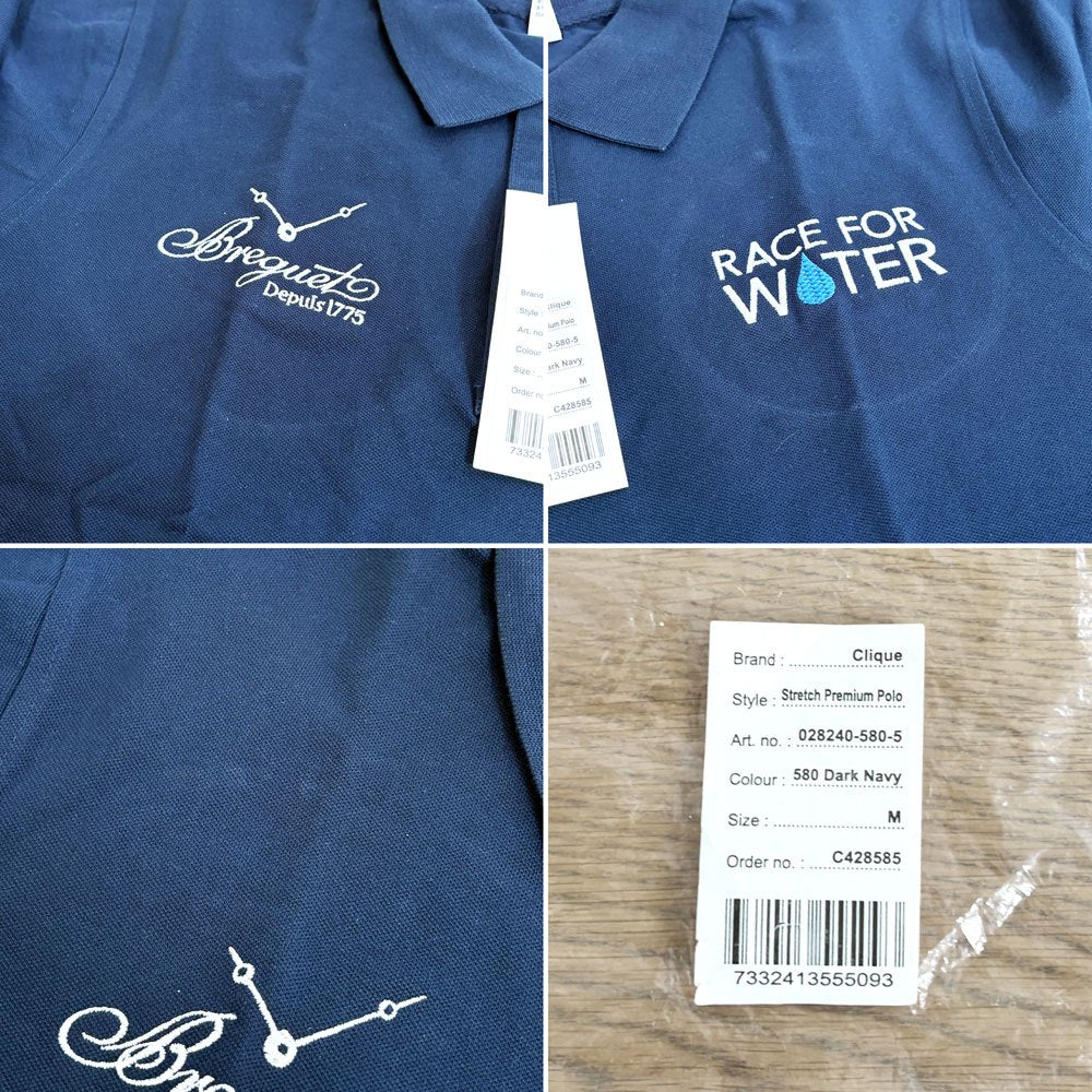 ブレゲ BREGUET レース フォー ウォーター Race for Water コラボ ポロシャツ クリーク Clique 企業系 ダークネイビー レディース M ●