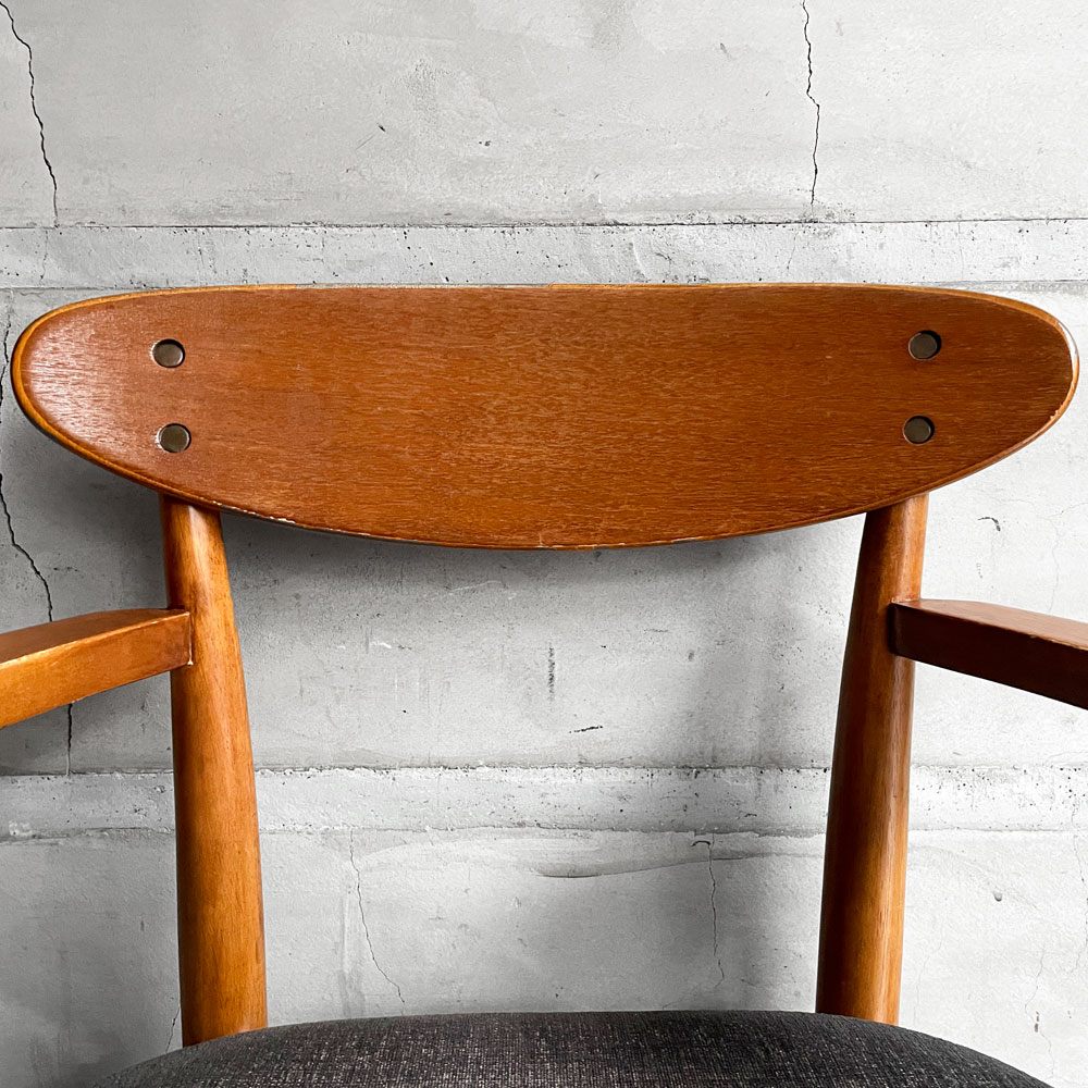 アクメファニチャー ACME Furniture トラッセル アームチェア TRESTLES ARM CHAIR ダイニングチェア ウォールナット ファブリックシート USビンテージスタイル 現状品 ♪