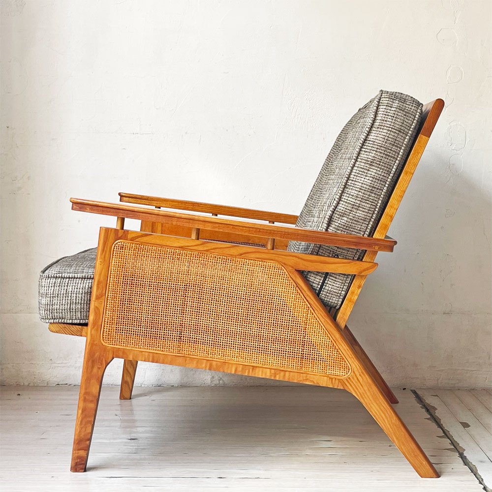 アクメファニチャー ACME Furniture ウィッカー WICKER ラウンジチェア 1Pソファ ハックベリー ラタン グレー USビンテージスタイル 定価83,600円 ★