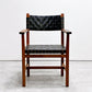 北の住まい設計社 KITANOSUMAISEKKEISHA ラスティック チェア RUSTIC CHAIR アームチェア レザー 本革  ブラック カエデ x ナラ材 廃番 B ●