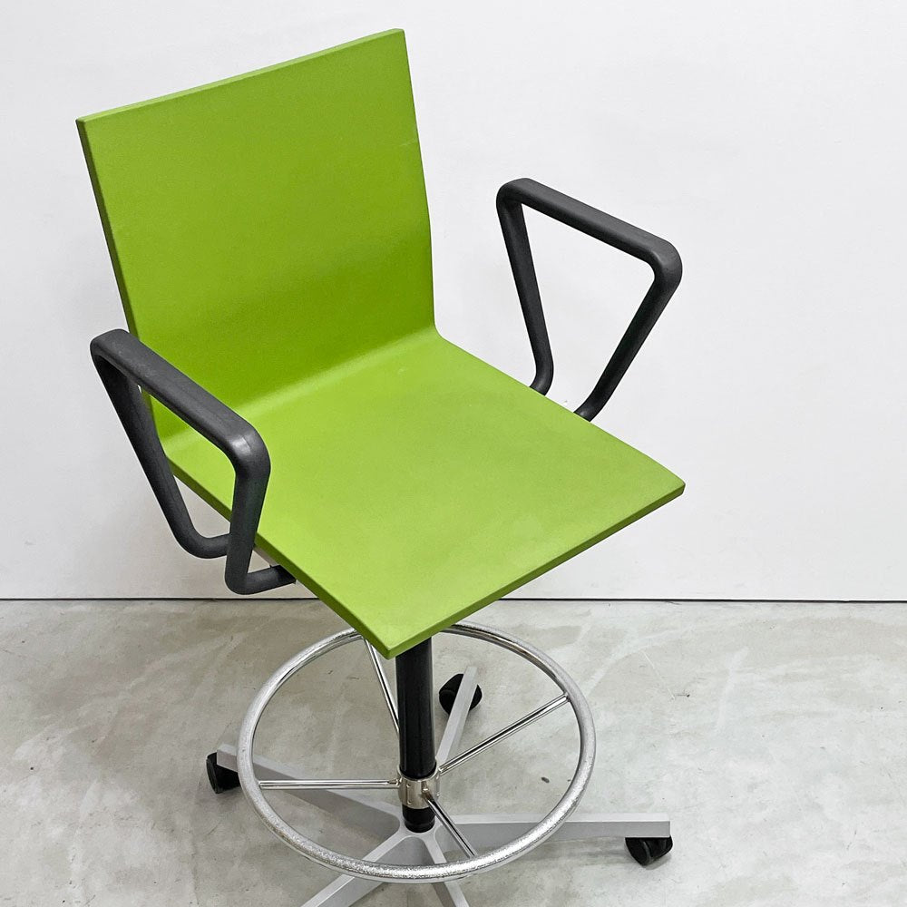 ヴィトラ Vitra ゼロフォー カウンター 04 Counter オフィスチェア ハイチェア カウンターチェア グリーン アーム リバースブレーキキャスター マールテン・ヴァン・セーヴェレン 廃番カラー ●
