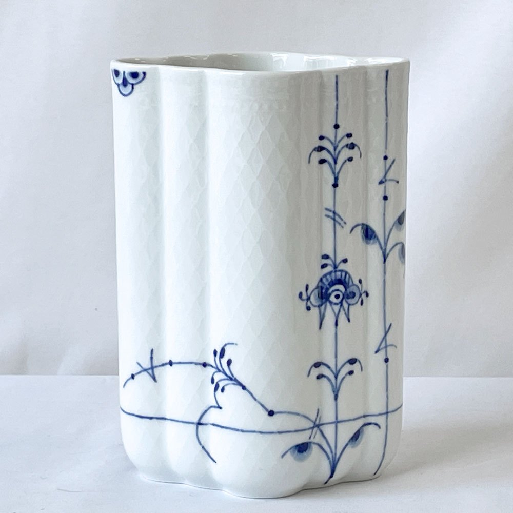 ロイヤルコペンハーゲン ROYAL COPENHAGEN ブルーパルメッテ Blue Palmette フラワーベース H15cm 北欧雑貨 未使用品 ◇