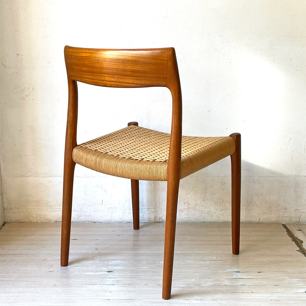 JLモラー J.L.Moller Model No.77 ダイニングチェア チーク材 ペーパーコード ニールス・O・モラー デンマークビンテージ 北欧家具 ★