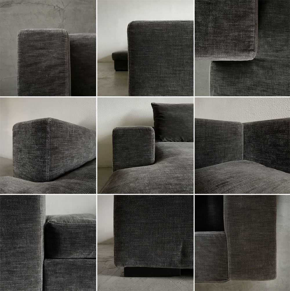 ボーコンセプト BoConcept セノーバ Cenova カウチソファ グレー系コーデュロイ生地 背座カバーリング仕様 W253cm クッション付属 デンマーク 北欧家具 参考価格約65万円 〓