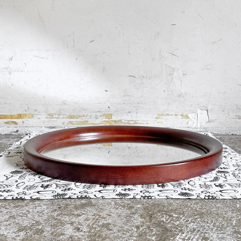 秋田木工 Akimoku 曲木鏡 丸型 丸小 古代色 ブナ材 Φ40cm ウォールミラー 壁掛け 曲木家具 柳宗理 ジャパニーズモダン 定価￥35,200- ■
