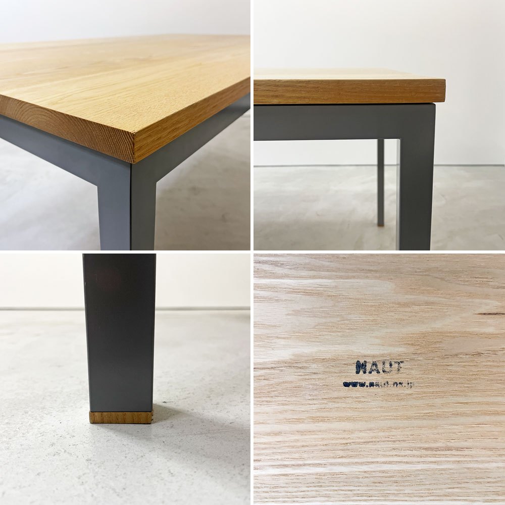 ノートファニチャー NAUT furniture アトリエテーブル Atelier table ダイニングテーブル タモ無垢材 スチールレッグ ナチュラル ●