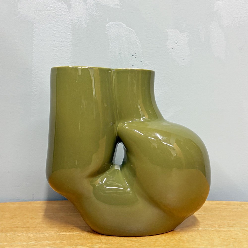 ヘイ HAY チュビー Chubby Vase フラワーベース オリーブグリーン H20cm ワン＆ソーダーストロム Wang & Soderstrom デンマーク ◎