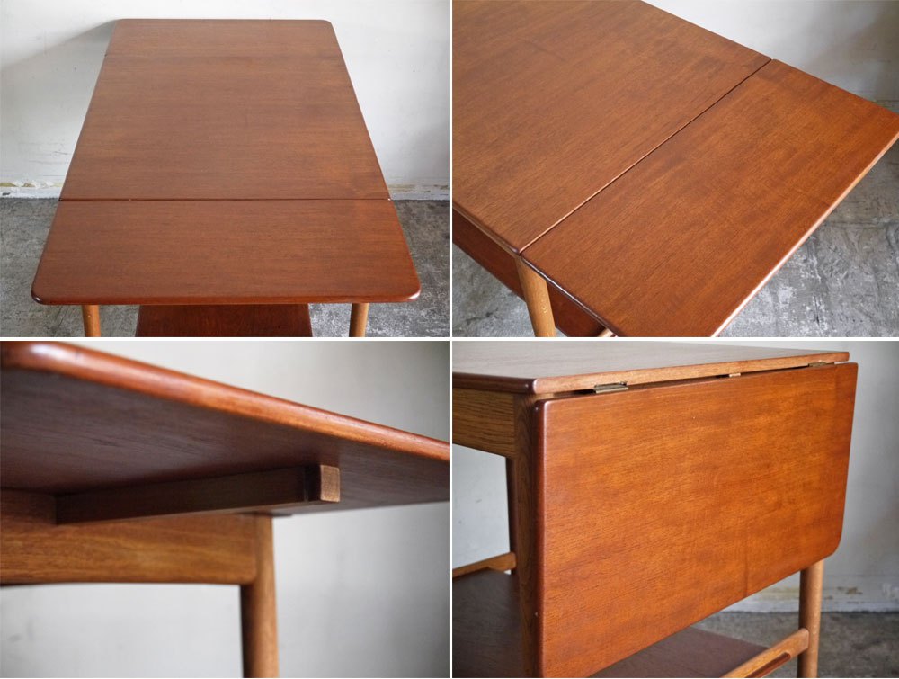 アンドレアス タック Andreas Tuck AT32 ドロップリーフテーブル チーク材×オーク材 ハンス J.ウェグナー 北欧ビンテージ ■