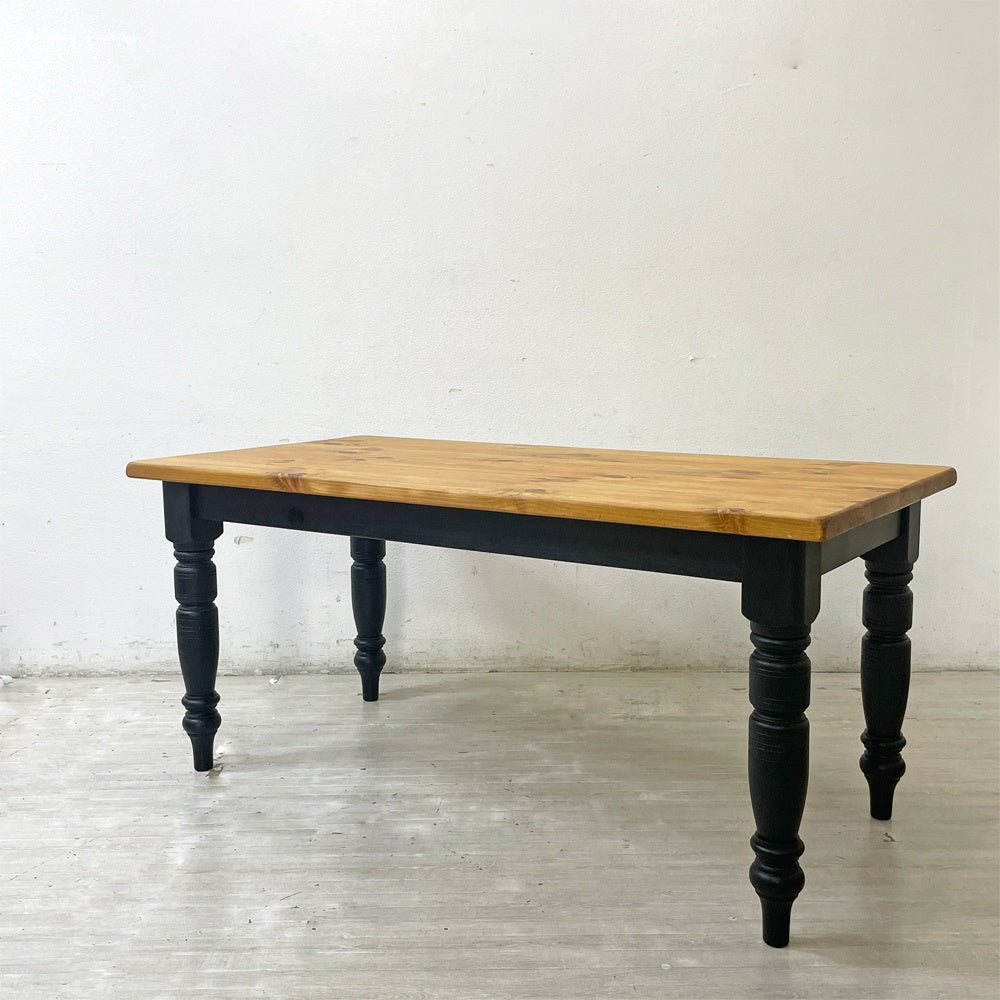 ブラックボード Blackboard カーフ karf ブルックリンスタイル ダイニングテーブル ろくろ脚 パイン無垢材 w160 ●