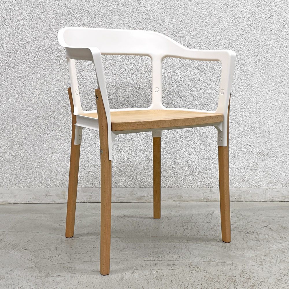 マジス MAGIS スティールウッドチェア Steelwood Chair ホワイト＆ビーチ アームチェア ロナン & エルワン・ブルレック イタリア B 〓