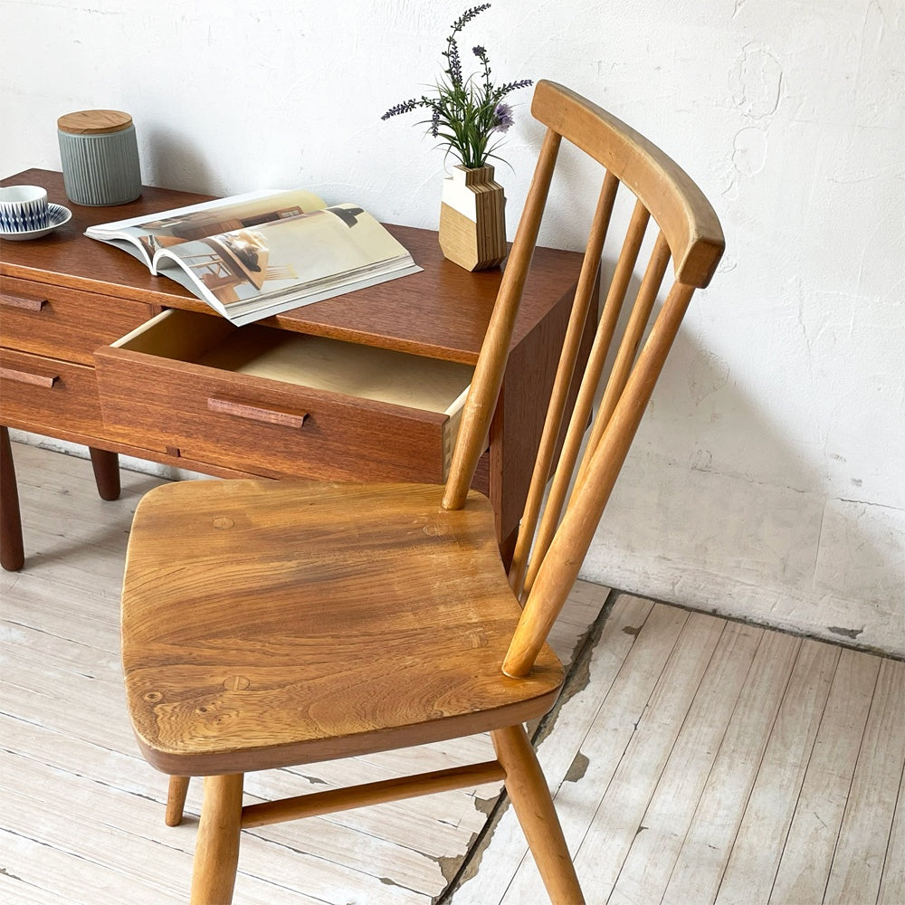 アーコール Ercol スティックバックチェア スピンドルチェア エルム材 60's UKビンテージ Vintage 英国家具 ブルーラベル ★