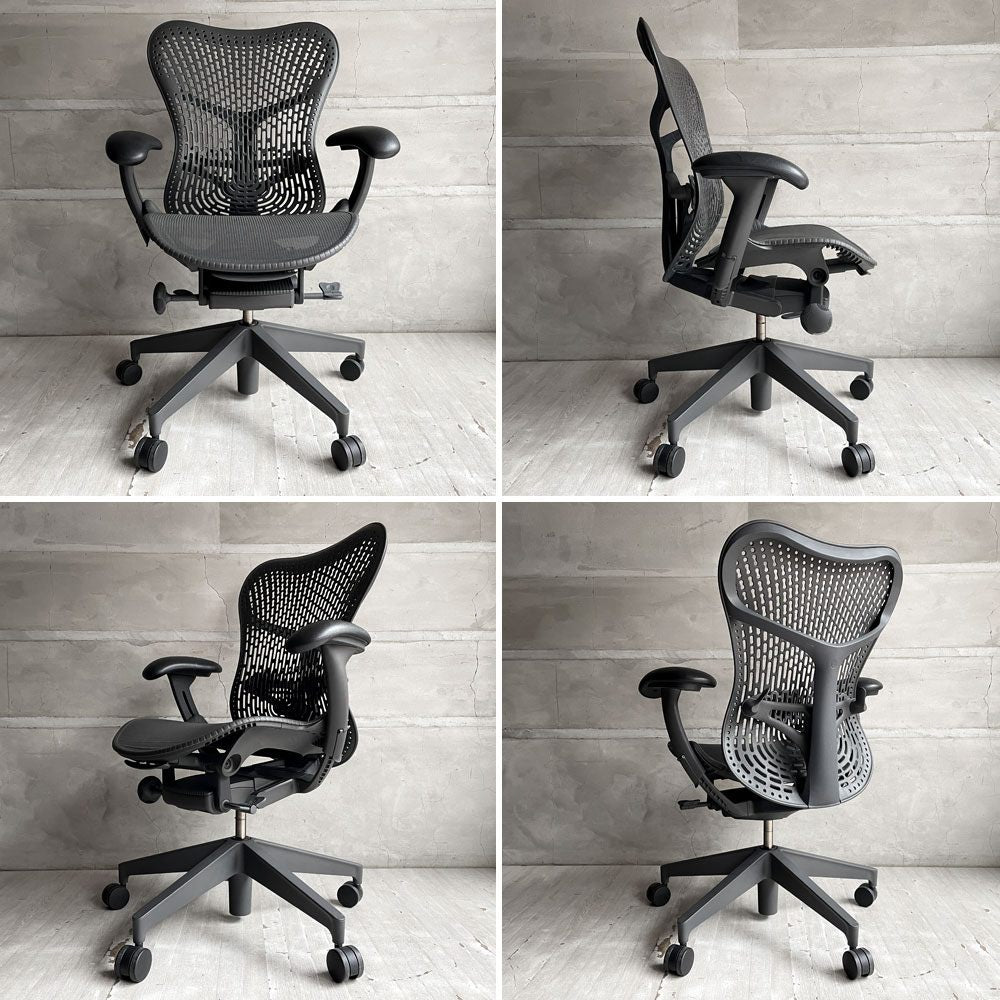 ハーマンミラー Herman Miller ミラ2チェア Mirra2 オフィスチェア デスクチェア ブラック×グラファイトカラー メッシュシート studio7.5♪