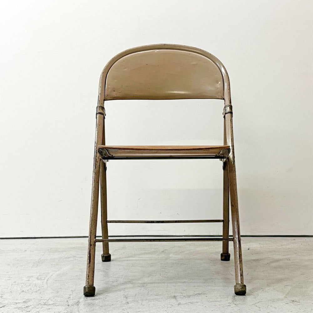 アメリカンシーティングカンパニー AMERICAN SEATING COMPANY フォールディングチェア プライウッド × スチール USビンテージ B ●